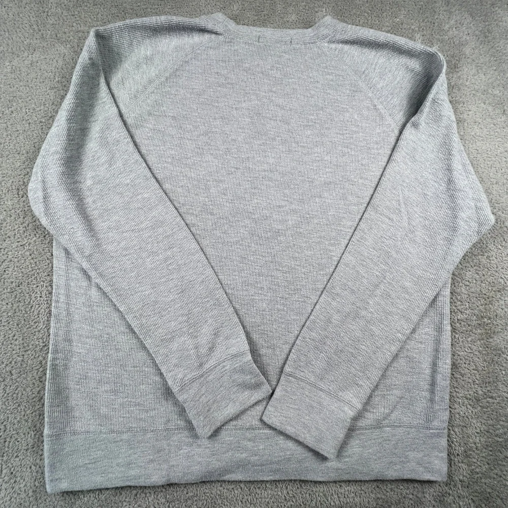 Banana Republic Sweatshirt Mens XL Gray Waffle Knit Raglan‎ Pullover Casual